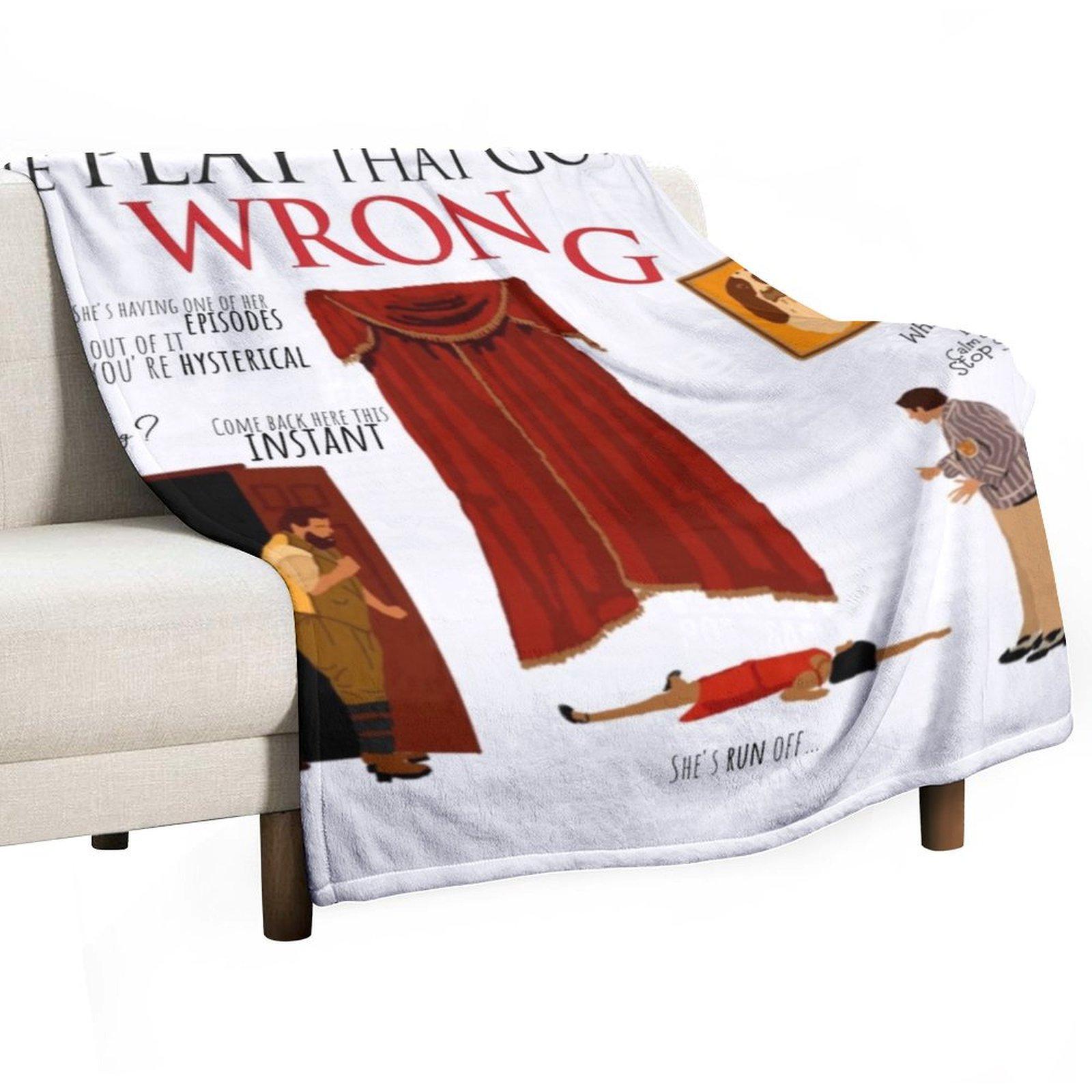The goes wrong play Throw Blanket Cute Decorative Sofa Thermals For Travel Beautifuls Blankets 30x40in