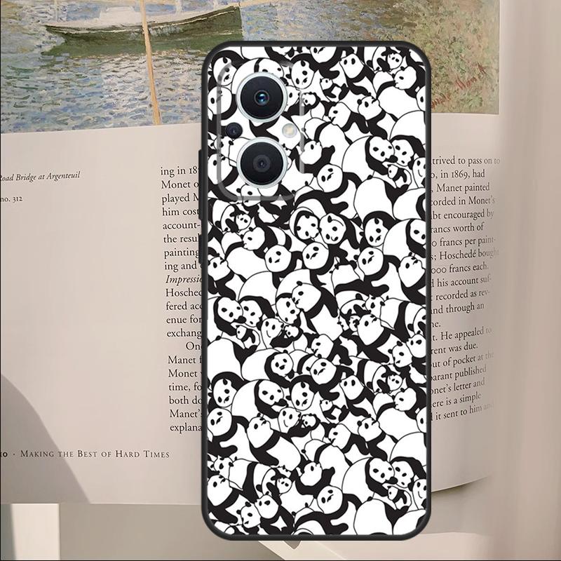 Panda Animal Cover For OPPO Reno 13F 11F 12F 14F 11 12 13 14 Pro 7 8 Lite OPPO Find X6 X5 X8 X9 Pro Case