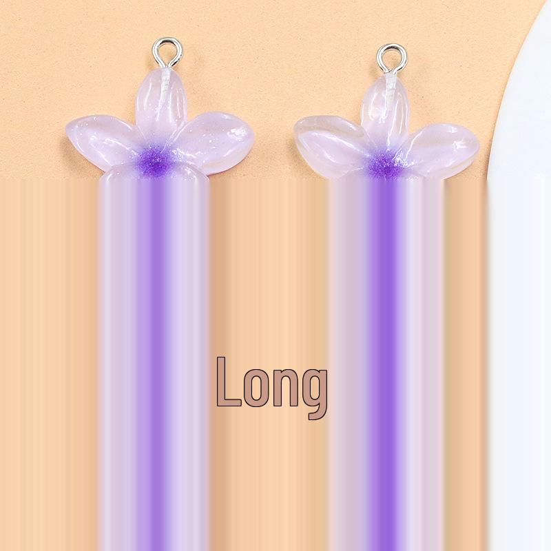6-Color DIY Resin Lotus Flower Pendants - Transparent Five-Petal Charms for Bags