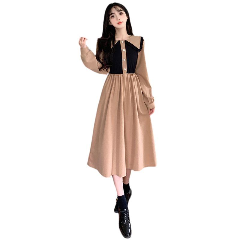 Women's Contrast Color Long Skirt: 2024 Spring/Autumn Fashionable, Comfortable, Mature Style Dress