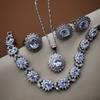 2026 Jewelry Set Women's Four-piece Micro-inlaid 3A Zircon European and American Style Source Leaf Bracelet