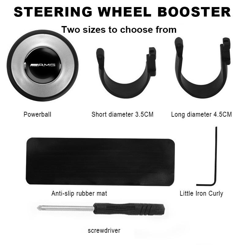360 Degree Rotating Car Steering Wheel Booster Steering Wheel Knob Ball For Mercedes Benz AMG W212 W205 W246 W177 W176 W213 GLC GLE GLS Welcome Laser