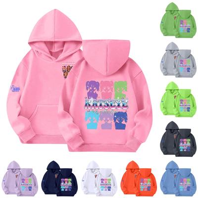Dziecięca bluza z kapturem z nadrukiem, casualowa, luźny krój, bluza na co dzień