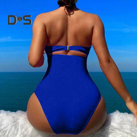 Women Monikni Sexy Suspender One-Piece Bikini Slim Fit Padded No Underwire Swimsuit Beach Sports Wear