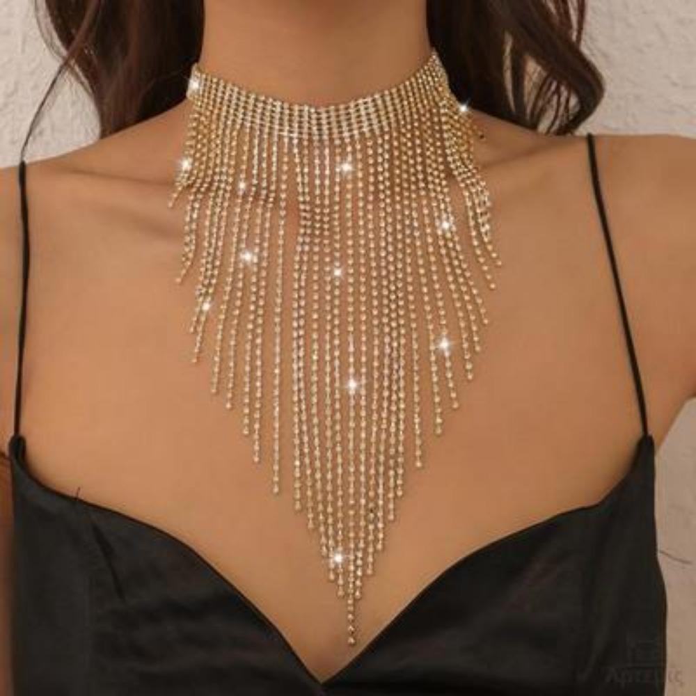 Halskjede Dusk Vann Diamant Lett Luksus Rad Diamantkjede Avansert Halskjede