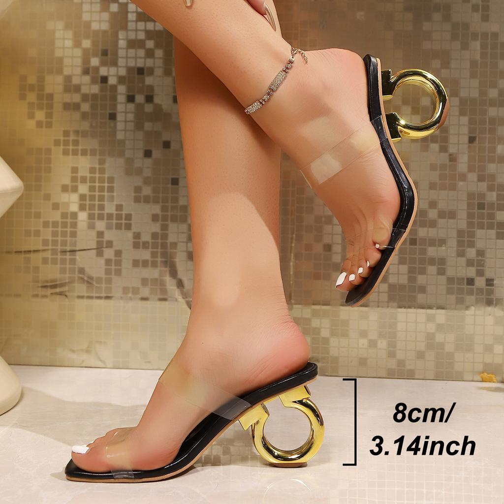 Fashion Summer Women Pumps Sandals PVC Jelly Slippers Open Toe High Heels Women Transparent Slippers Shoes Heel Clear Sandals