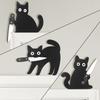 3Pcs Spookmas Indoor Decoration Wear Resist Wooden Spooky Wall Decors Funny Knife Cat Craft Pendant For Home Room Entryway Shelf