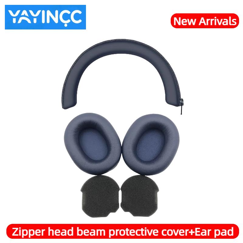 YAYINCC Replacement Protein skin Earpads/Silicone zipper head beam protective cover for Sony WH-1000XM5 Headphones