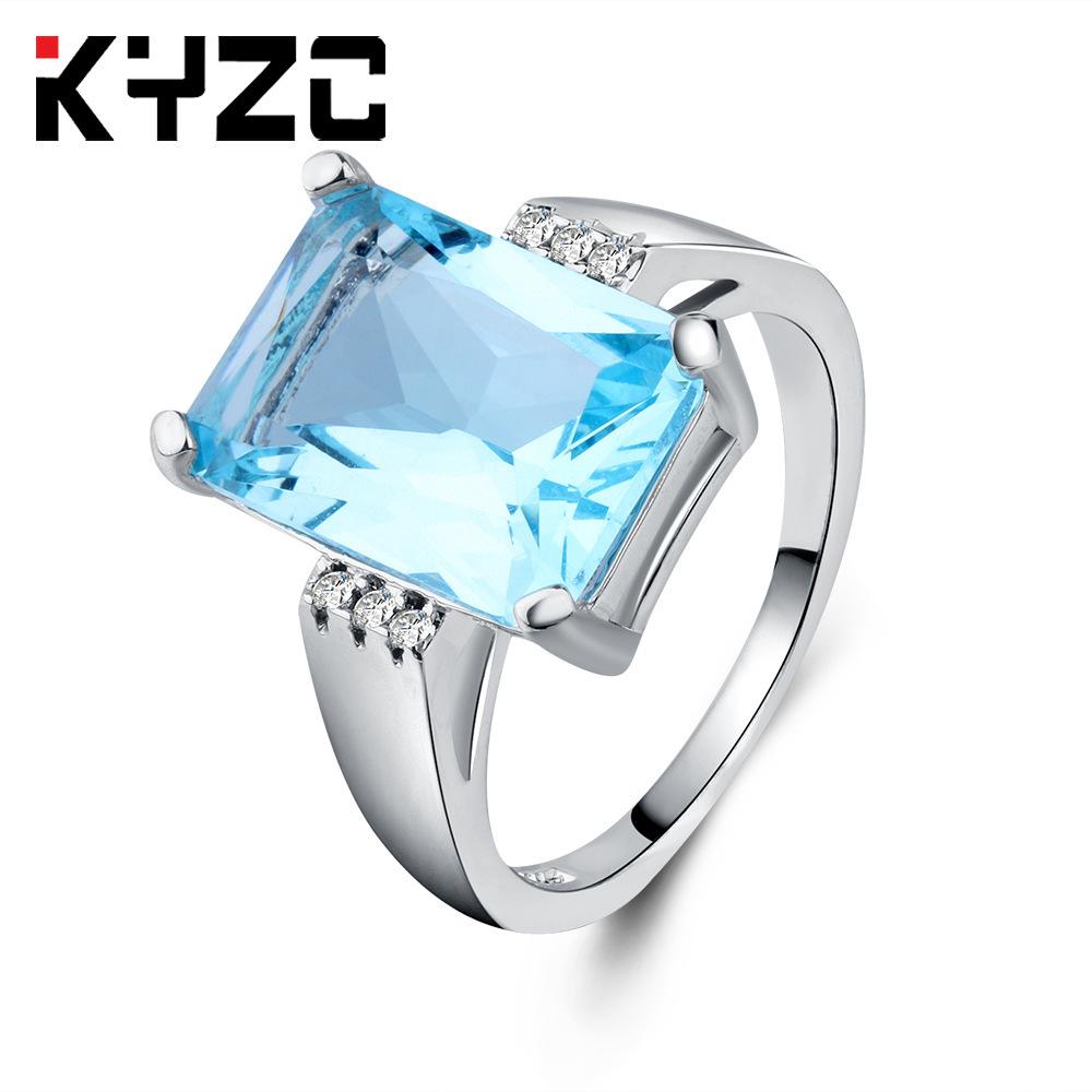 Fashion Luxury Topaz Engagement Ring, Sapphire Ring, Hand Accessories