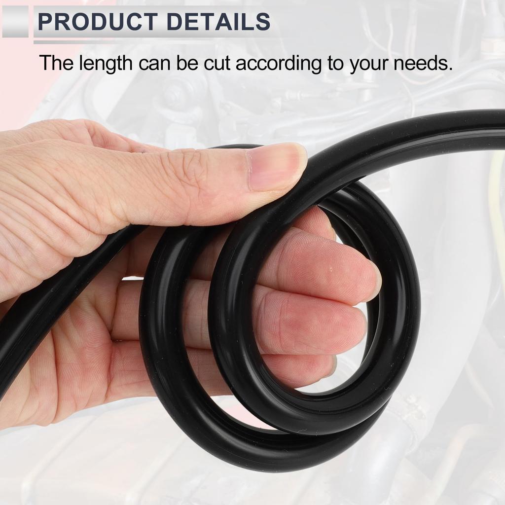 RATCHROLL 1PC Universal Silicone Vacuum Tube Hose High Temperature 6.6FT 3/16" 5mm ID 3.0mm