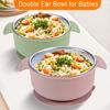 Stainless Steel Baby Bowls with Suction Double Ear Design Feeding Bowl Heat Resistant Drop-Proof Toddler Feeding Dishes for Fruits Snacks