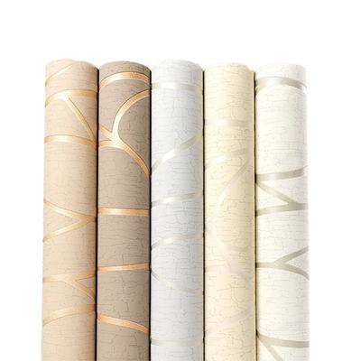 9.5M 3D Non-woven Wallpaper European Style Modern Stripe Thickened Wall Paper for Bedroom Living Room Background Room Decor