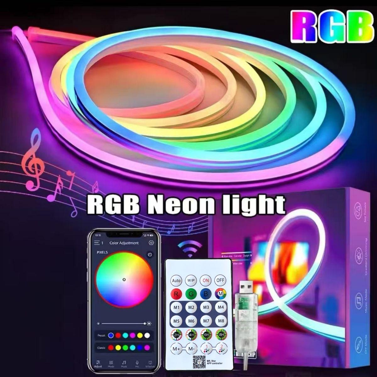 

Flexible IP65 waterproof LED dimmable neon light strip, silicone neon light for kitchen, bedroom, indoor/outdoor decoration WHITE&0-5W&1m