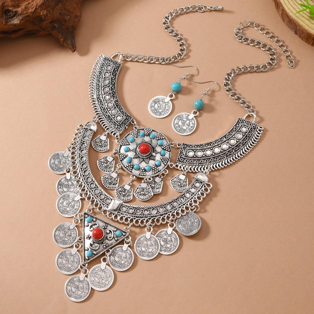 Exquisite Ethnic Style Jewelry Set Vintage Neck Jewelry  Jewelry Accessories