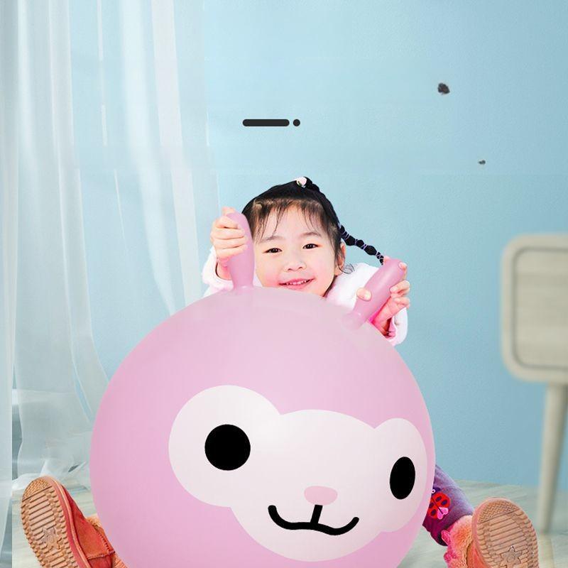 Kids Bouncyhopper Cartoon Bounce Balls Jumping Hopping Toys Inflatable Handle Horse Bouncing Toy Fun Stress Relief Gift Pool Toy