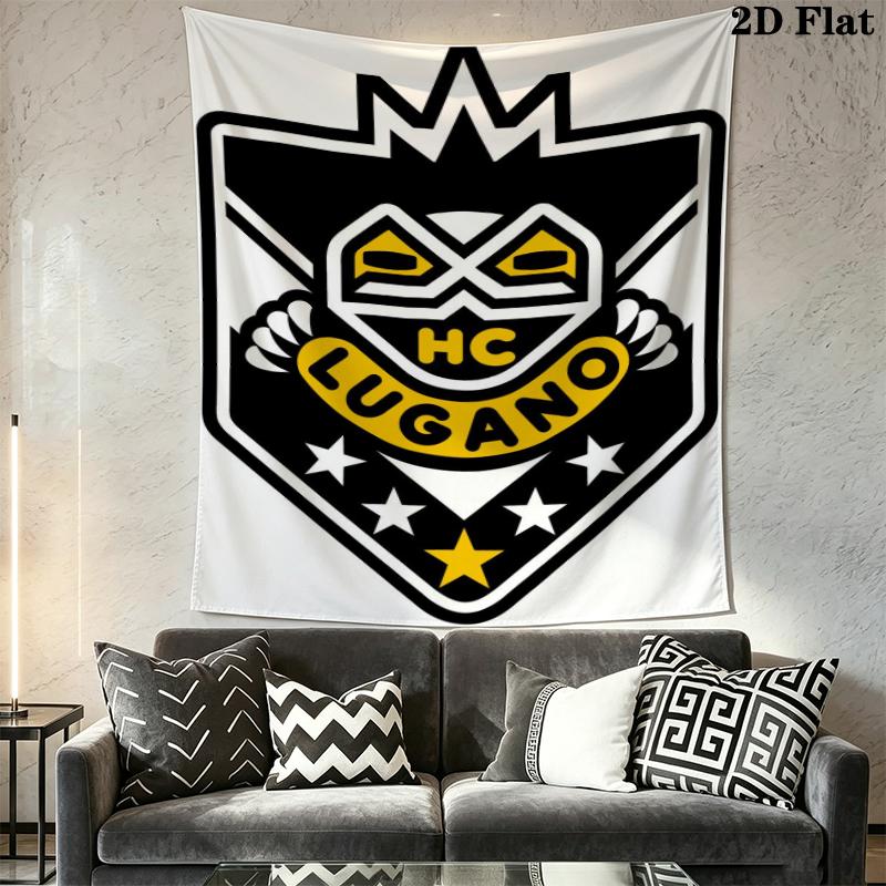 Arazzo da Parete Lugano Fc Appeso Estetico alla Parete Coperta in Tessuto Stampato Arazzi Decorativi per Camera da Letto Soggiorno Decorazioni per la Casa