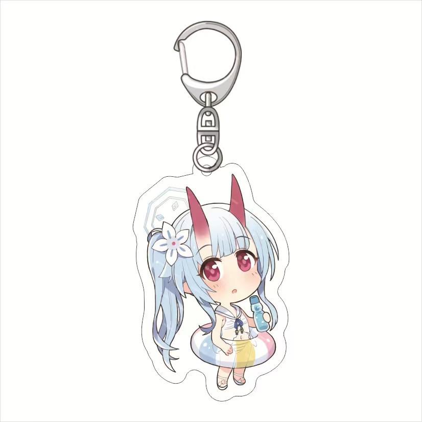 Blue Archive Hyakki Yako Keychain: Kasuga Tsubaki, Waraku Chisato, Kutada Itsuki Acrylic Pendant