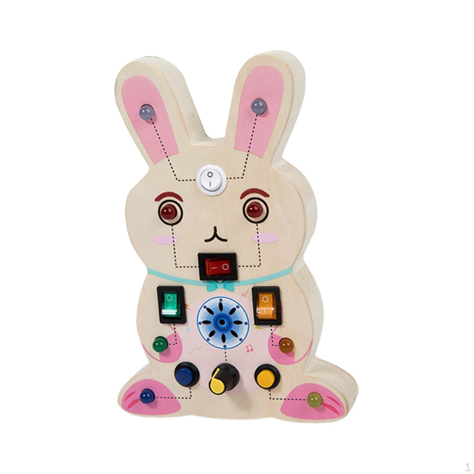 Interactive Wooden Activity Board for Kids - Educational Toy Rabbit