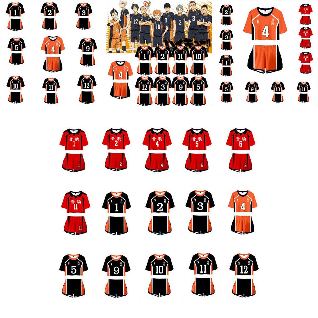 Vibrant Haikyuu Karasuno Nekoma High School 3d Printed Women Costume Comfortable Short Sleeve Tshirt And Shorts