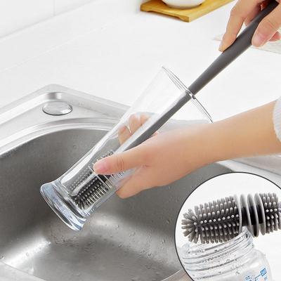 Silicone Cup Brush Kitchen Cleaning Tools Long Handle Drink Wine Glass Bottle Glass Cup Washing Cleaning Brushes
