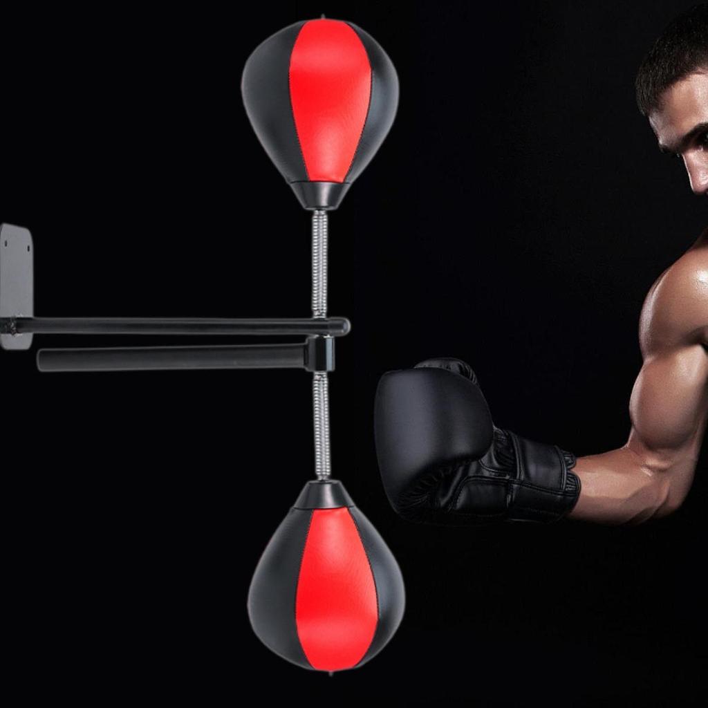 Boxing Bar Adjustable Height Fitness Wall Mounted Mma Speed Trainer Red