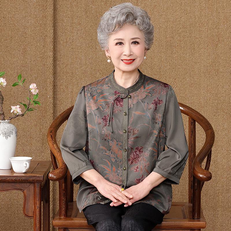 

Spring & Summer Loose Top for Women in Their 60s-70s - Festive Mother or Grandma Shirt XL (100-115 lbs)