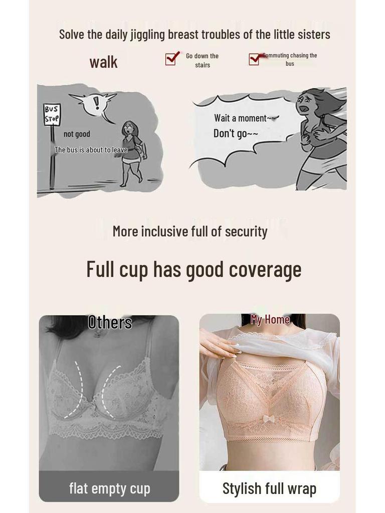 Plus Size Full Coverage Minimizer Bralette - Anti-Sagging, Side Support, Push Up for Big Busts