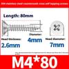 5/10Pcs M4 Lengthening Flat Head Tapping Long Wood Screw Stainless Steel Cross Countersunk Head Self Tapping Screws