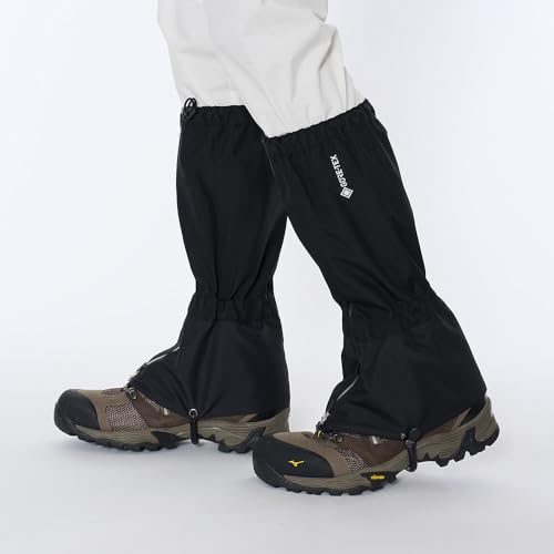 GORE-TEX Gaiter Spats for Outdoor and Climbing, Long, with Stirrups, Unisex, Black, Size M