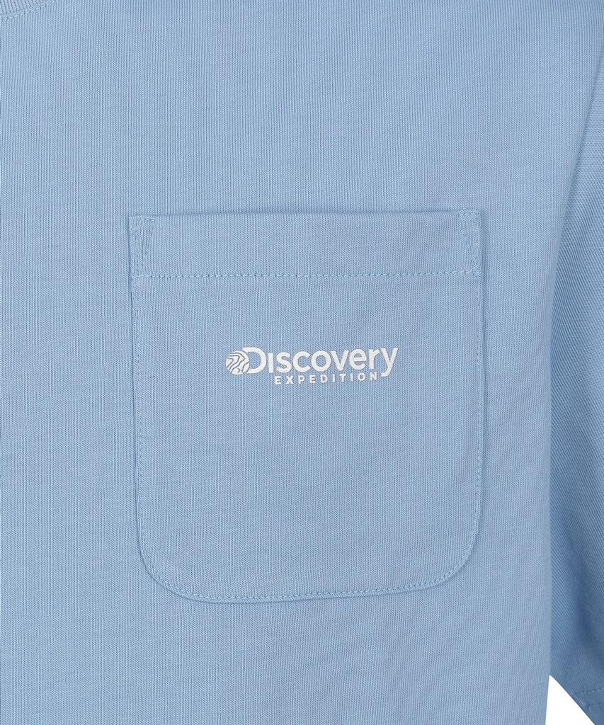 DISCOVERY EXPEDITION Unicolor Cloud Graphic Short Sleeve T-Shirt (Blue)