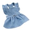Pet Dress Cute Stylish Comfortable Side Zipper Dog Dress Costume for Spring Summer Light Blue XL