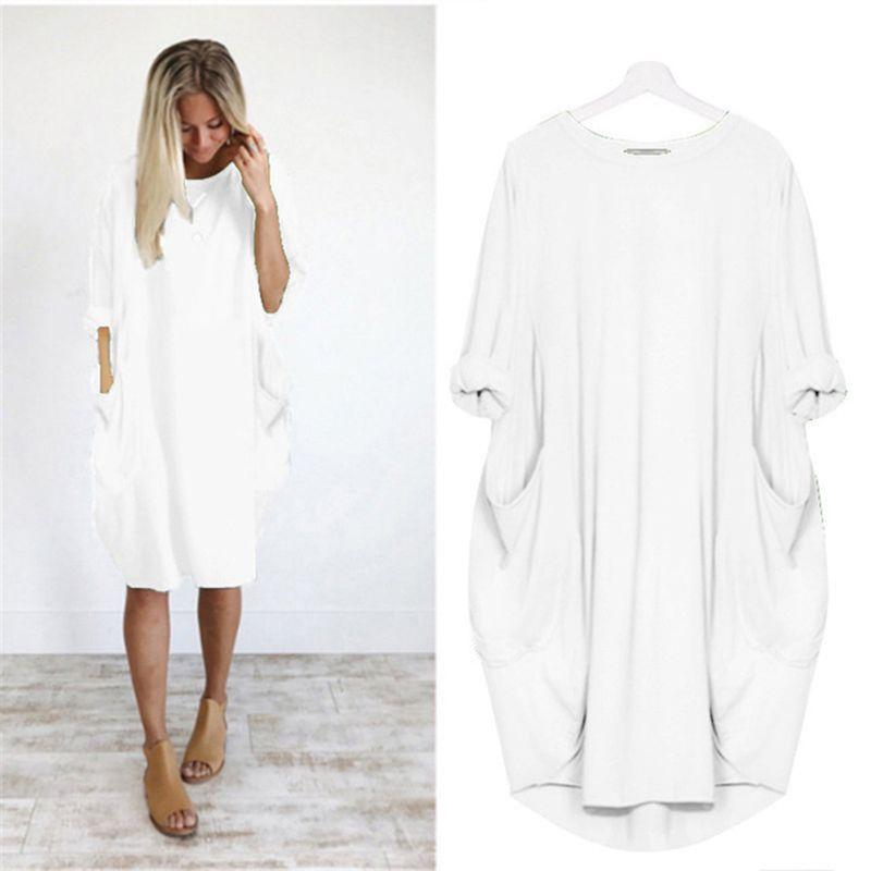 Elegant Women Stretch Loose Baggy Jumper Tops With Pockets For Perfect Party Look