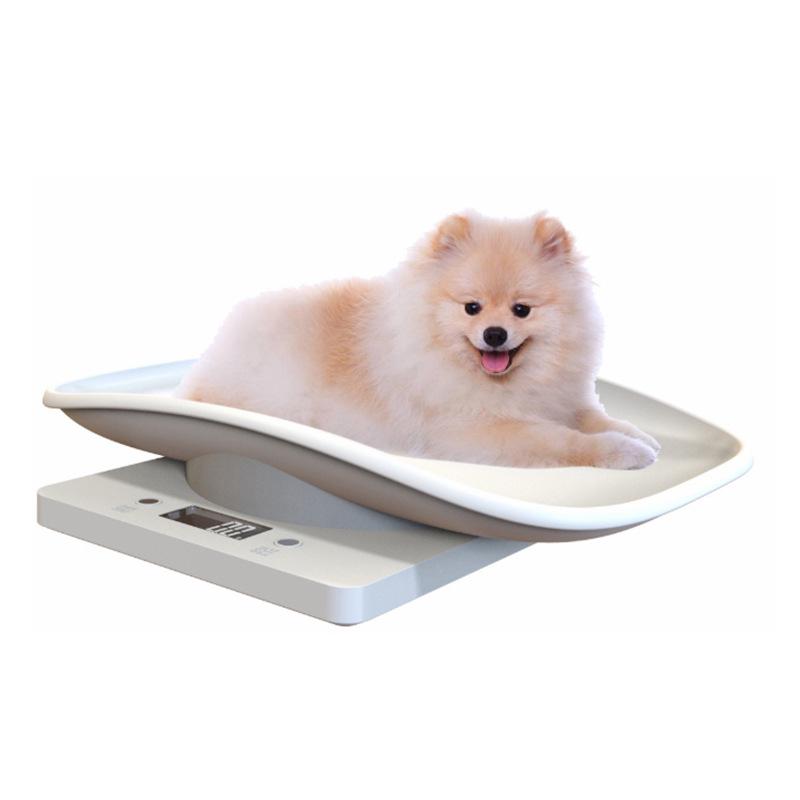 Mini Pet Scale 15KG Tray Electronic Weight Scale for Dog and Cat Food – White