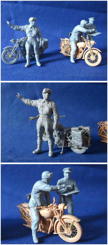Bronco Model British Triumph Motorcycle 3HW Set of 3 British Soldiers and 2 Plastic Model CB35035 1/35 Type, Bikes,