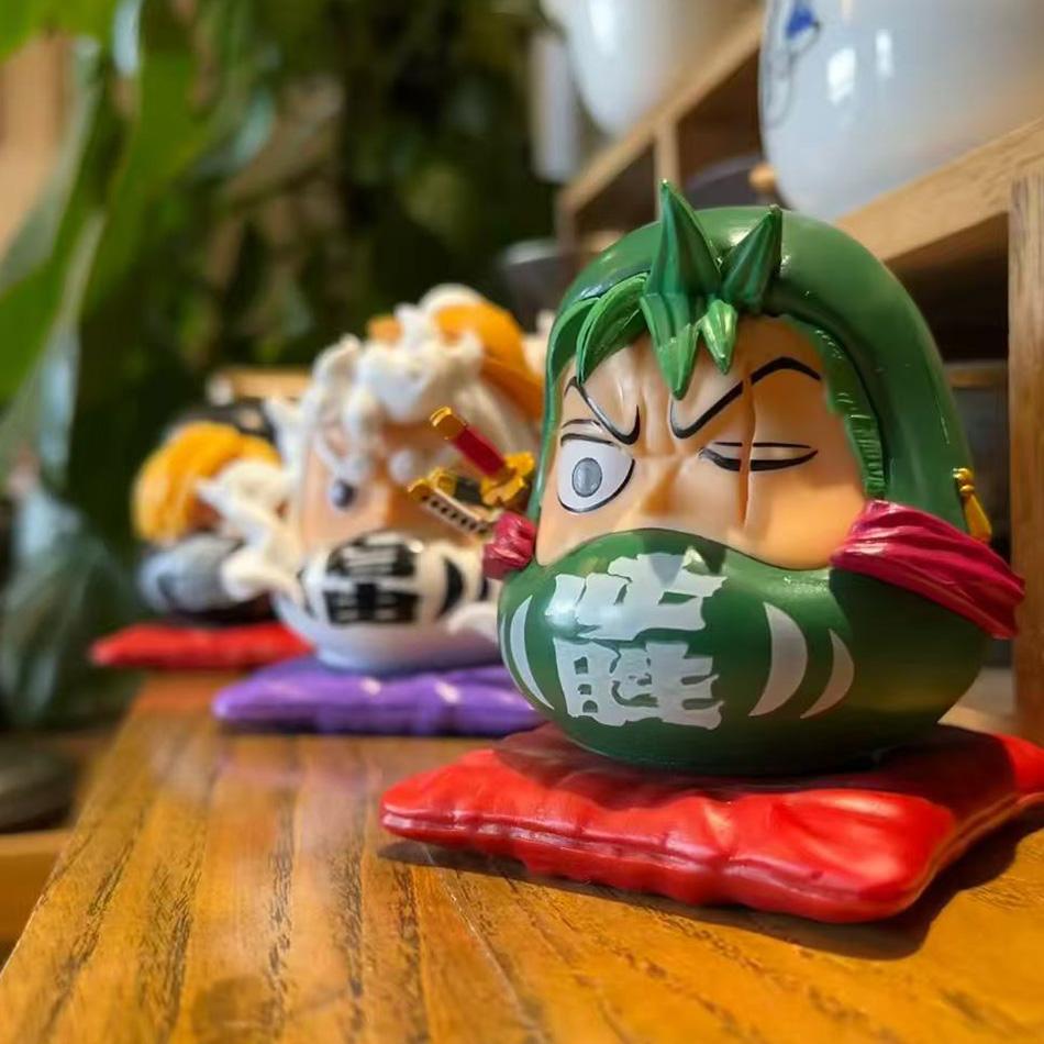 6Cm Q-Version  Anime Figure Nika Luffy Zoro Sanji Nami Cos Super Dharma Figurine Pvc Statue Model Toys Car Ornaments