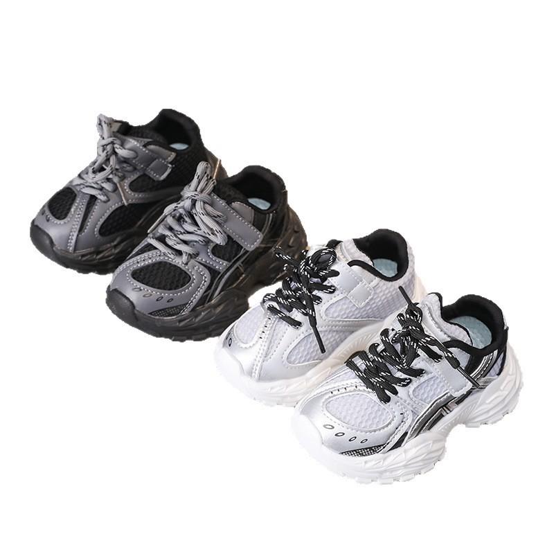 Children's shoes 2025 autumn new boys Velcro sneakers mesh breathable girls running shoes versatile