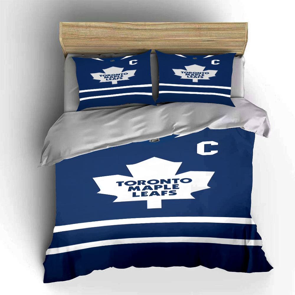 "Toronto Maple Leafs Hockey Bedding" Print Bedding Set Duvet Cover Pillowcases (1* Duvet Cover 2* Pillowcases Do Not Include Comforter)