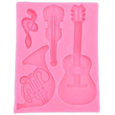 Molde de Silicona con Forma de Guitarra para Chocolate Fondant Decoración de Pasteles para Panadería Casera Cocina