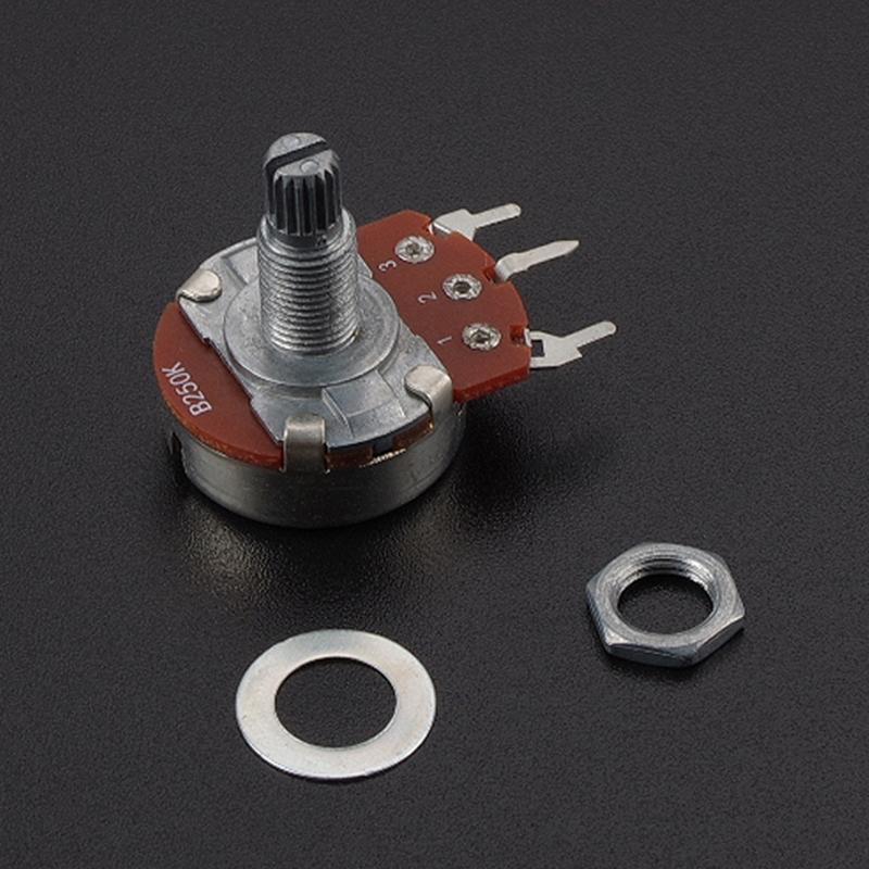 10Pcs Electric Guitar Pots B250K Linear Taper Potentiometer Mini Metric Sized Control Pots Split Knurled Long 18mm Shaft