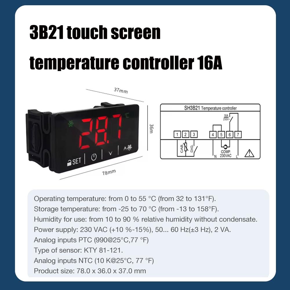 2025 16A/30A Digitaler Temperaturregler Thermostat Thermoregulator Kühlschrank Gefrierschrank Kühlung Abtauen Alarm