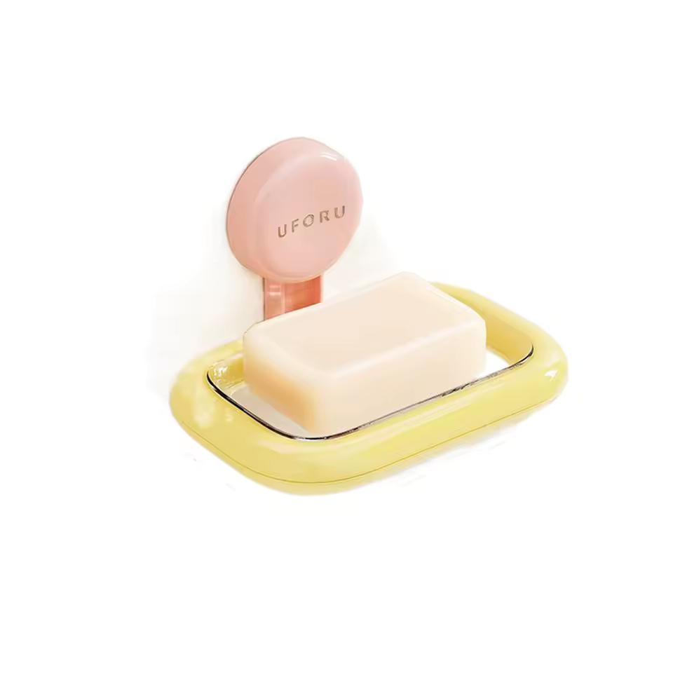 Drainage Suction Cup Soap Box Wall-mounted Non-perforated Soap Dish Holder Easy To Install Reusable Soap Storage Tray Shower