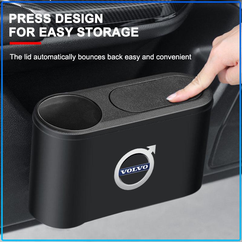 For Volvo XC90 XC60 XC70 XC40 V90 V60 V40 C70 C30 S80 1pcs Car Door Hanging Pressing Storage Case Auto Trash Can