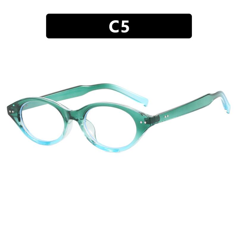 Rice Nail Small Frame Nerd Glasses Frame Cat Eye Can Be Equipped With Myopia Oval Glasses Frame Retro Plain Glasses