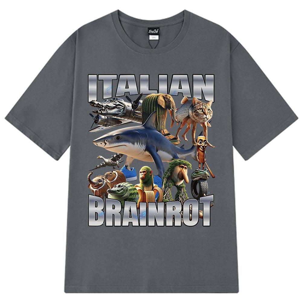 Italský Brainrot Tralalero Tralala Tung Tung Tung Sahur Bombardiro Krokodýl Vtipné Meme Tričko Pánské Dámské Módní Volná Trička