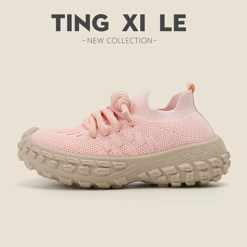 

Children s sports shoes breathable mesh shoes 2025 spring and autumn boys casual shoes flying woven girls little white shoes soft-soled baby shoes 21-26 (6 pairs in one hand)