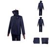 Detailed Jujutsu Kaisen Toge Inumaki Cosplay Outfit With Navy Blue Color Durable Polyester Material And Complete Top And Pants