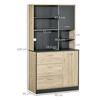 Meuble de cuisine multifonction en bois autoportant, rangement, organisateur pour micro-ondes, armoire avec portes et tiroirs, meubles de salle à manger