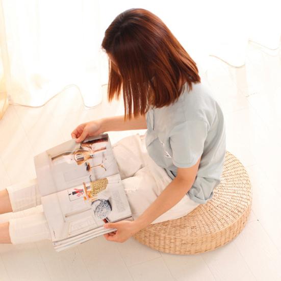 Tatami Cushion Breathable Widely Applied Comfortable Round Straw Weave Handmade Pillow