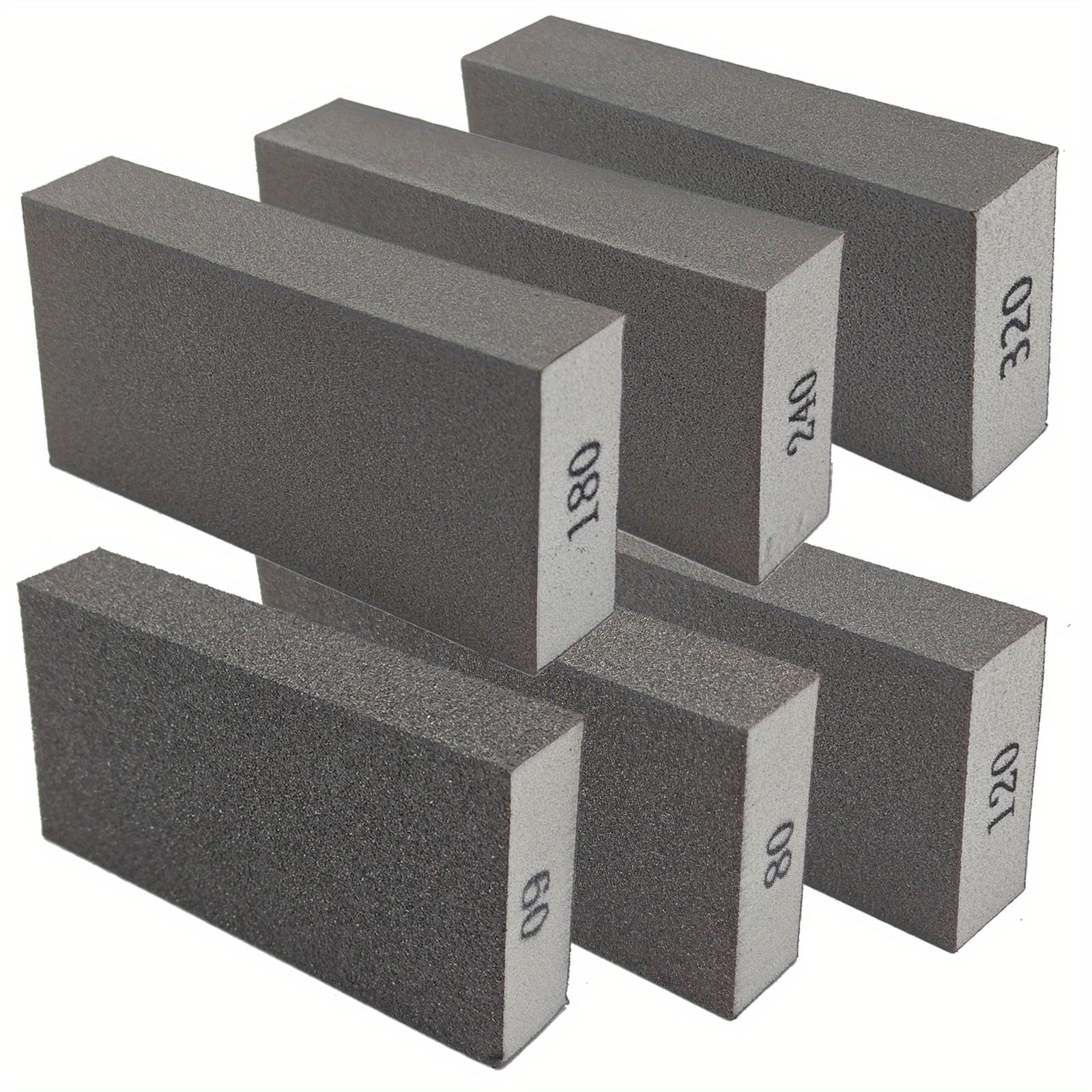 

6 шт. серых крупнозернистых шлифовальных блоков средней зернистости, шлифовальные губки для гипсокартона, металла, шлифовальные блоки с наждачной бумагой для дерева, зернистость 60, 80, 120, 180, 240, 320 6pcs