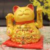 Extra Large Electric Golden Lucky Cat with Shaking Arm - Ceramic Fortune Gift for Creative Spaces